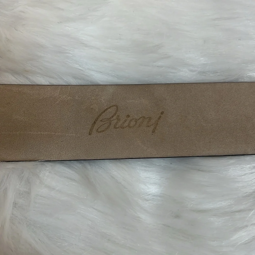 Brioni Black Genuine Lizard Silver Buckle Belt Men B261/F39